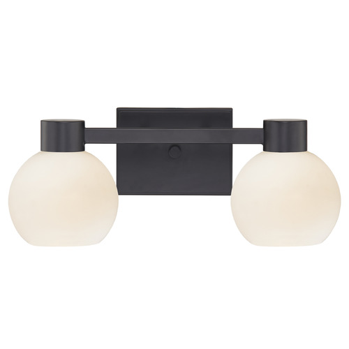 Design Classics Lighting Vashon 2-Light Bath Light in Matte Black by Design Classics Lighting 2102-07 G1832-WH