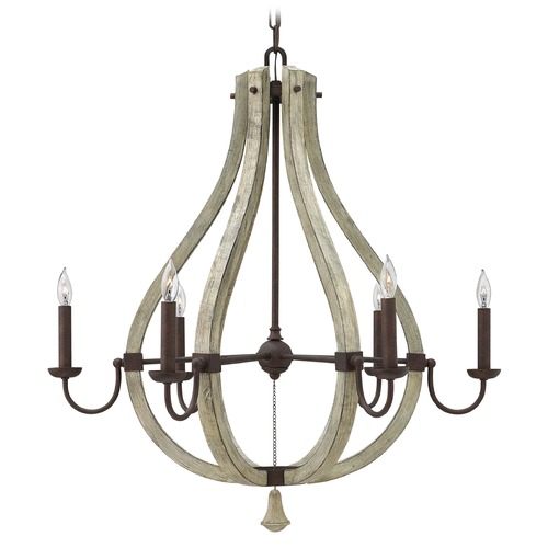 Fredrick Ramond Middlefield 33-Inch High Chandelier in Iron Rust & Weathered Ash by Fredrick Ramond FR40576IRR