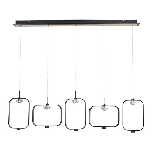 Dagmar 54-Inch Linear LED Pendant in Black & Gold by Eurofase Lighting