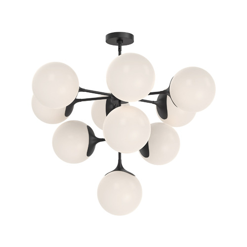 Nouveau 35-Inch Wide Chandelier in Matte Black by Alora Lighting