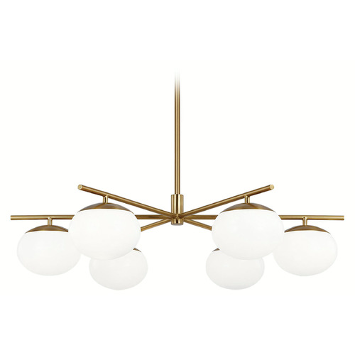 Lune Large Chandelier in Burnished Brass by Visual Comfort Studio