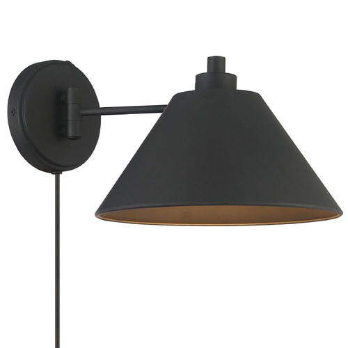 8-Inch High Convertible Wall Sconce in Matte Black by Meridian