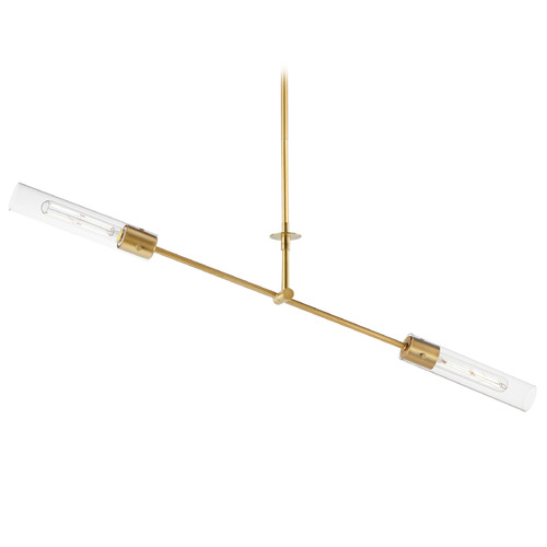 Maxim Lighting Equilibrium Natural Aged Brass LED Island Light with Cylindrical Shade