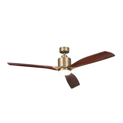 Kichler Lighting Ridley II Brushed Natural Brass LED Ceiling Fan by Kichler Lighting 300075NBR