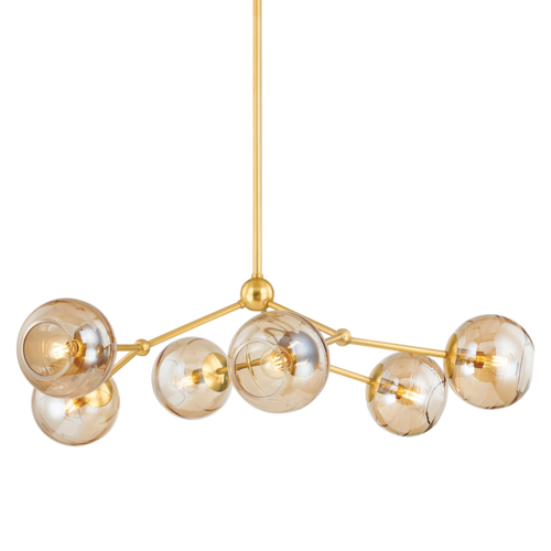 Trixie Chandelier in Aged Brass by Mitzi by Hudson Valley