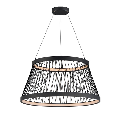 Loom Large LED Pendant in Black by ET2 Lighting