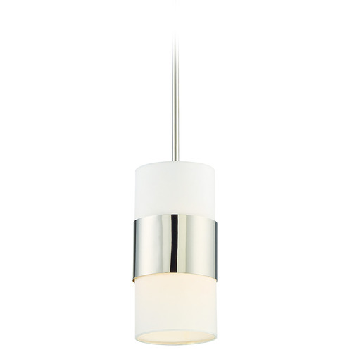 Crystorama Lighting Grayson Polished Nickel Mini-Pendant Light with Cylindrical Shade