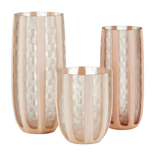 Currey and Company Merletto Blush & Clear Vase