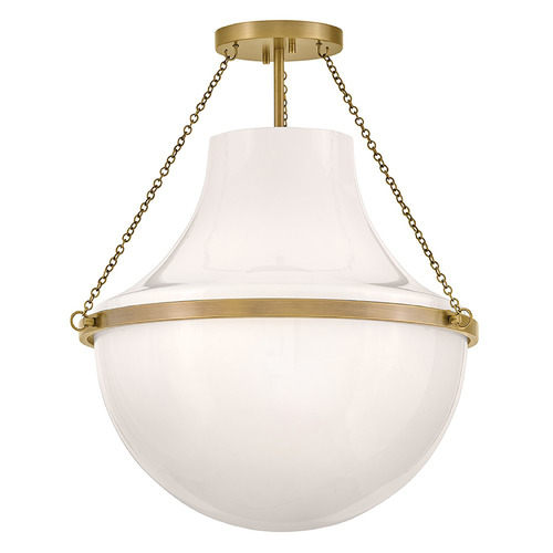 Hinkley Collins Heritage Brass LED Semi-Flushmount Light