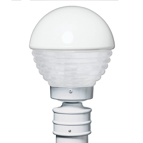 Frosted Ribbed Glass Post Light White Costaluz by Besa Lighting