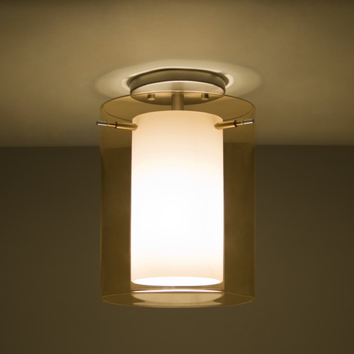 Besa Lighting Pahu Satin Nickel LED Semi-Flushmount Light