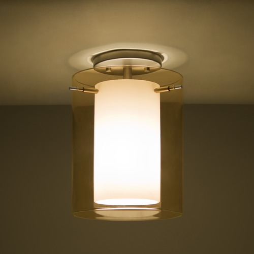 Besa Lighting Besa Lighting Pahu Satin Nickel LED Semi-Flushmount Light 1KM-G00607-LED-SN