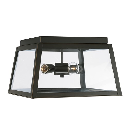 Leighton 14.50-Inch Oiled Bronze Outdoor Flush Mount by HomePlace by Capital Lighting