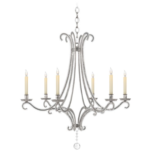 Visual Comfort Signature Collection E.F. Chapman Oslo Chandelier in Silver Leaf by Visual Comfort Signature CHC1550BSLCG