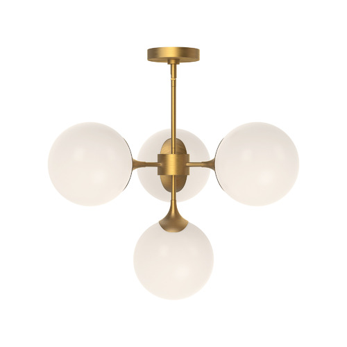 Nouveau 26-Inch Wide Chandelier in Aged Gold by Alora Lighting