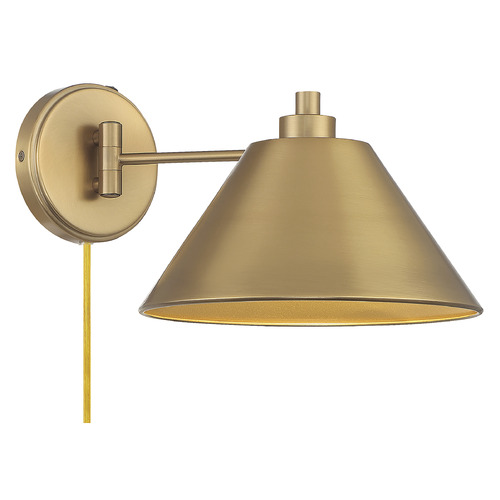 Meridian 8-Inch High Convertible Wall Sconce in Natural Brass by Meridian M90086NB
