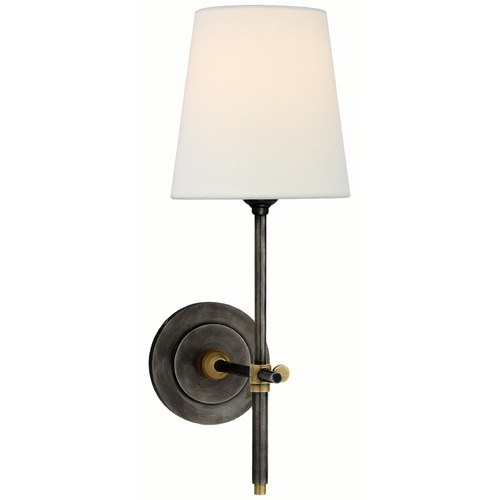 Visual Comfort Signature Collection Visual Comfort Signature Collection Thomas O'brien Bryant Bronze & Hand-Rubbed Antique Brass Sconce TOB2002BZ/HAB-L