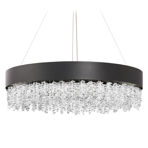 Schonbek Worldwide Lighting Soleil Black LED Pendant Light with Drum Shade