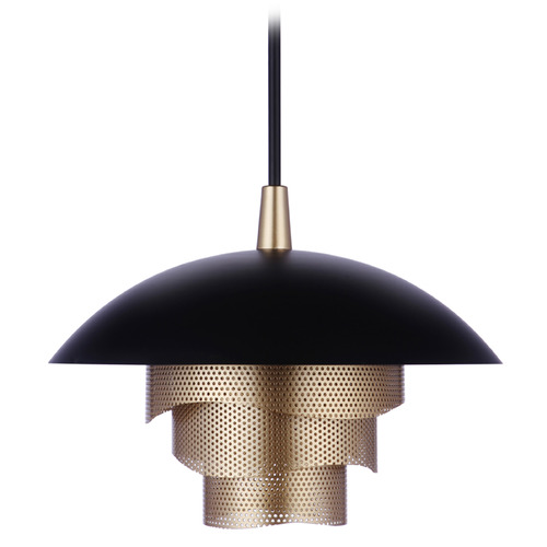 Craftmade Lighting Sculptural Statement LED Pendant in Black & Matte Gold by Craftmade P1010FBMG-LED
