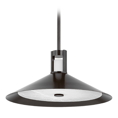 Hudson Valley Lighting Clermont Distressed Bronze LED Pendant Light with Coolie Shade