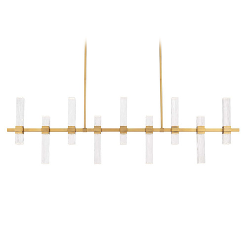 Modern Forms by WAC Lighting Modern Forms Cinaplex Aged Brass LED Island Light with Rectangle Shade PD200657-TWA-AB