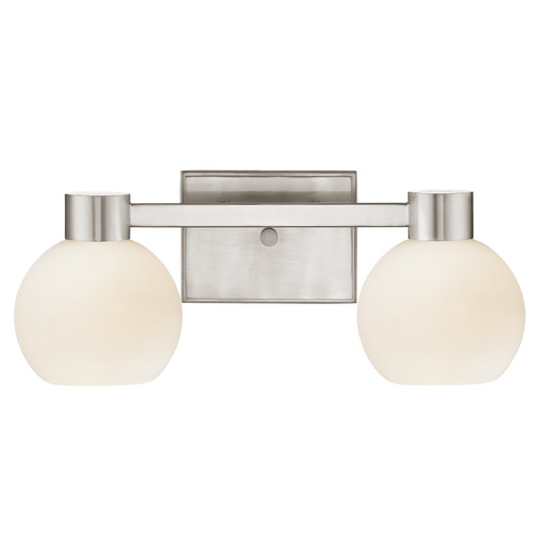 Design Classics Lighting Vashon 2-Light Bath Light in Satin Nickel by Design Classics Lighting 2102-09 G1832-WH