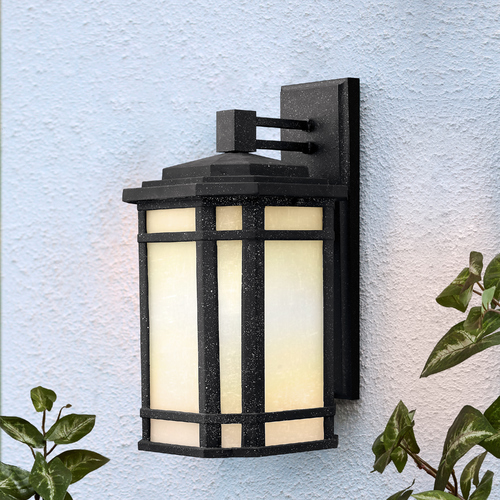 Hinkley LED Outdoor Wall Light with White Glass in Vintage Black Finish 1274VK-LED