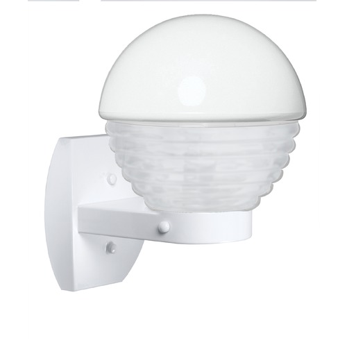 Frosted Ribbed Glass Outdoor Wall Light White Costaluz by Besa Lighting