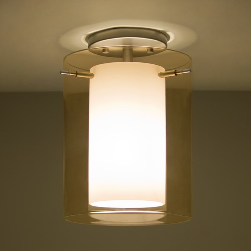 Besa Lighting Besa Lighting Pahu Satin Nickel Semi-Flushmount Light 1KM-G00607-SN