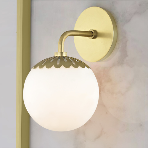 Paige Aged Brass Sconce by Mitzi by Hudson Valley