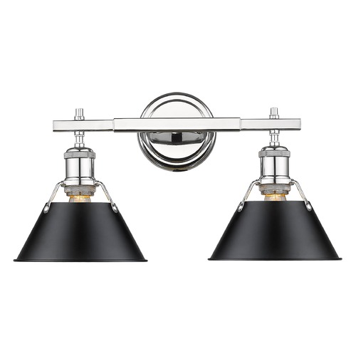 Orwell 18.25-Inch Bath Light in Chrome & Black by Golden Lighting