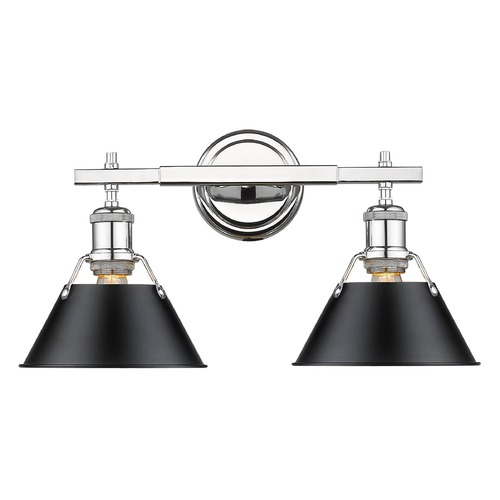 Golden Lighting Orwell 18.25-Inch Bath Light in Chrome & Black by Golden Lighting 3306-BA2CH-BLK