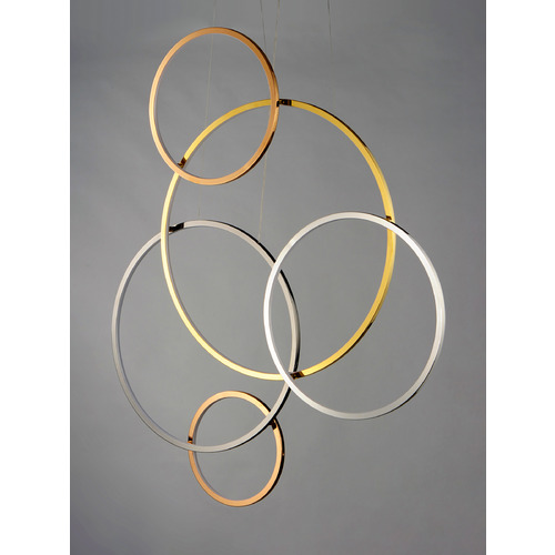 Union 5-Light LED Multi-Plated Pendant by ET2 Lighting