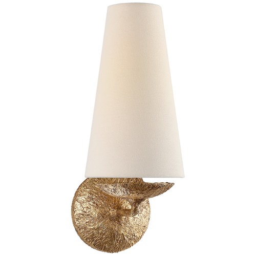 Visual Comfort Signature Collection Aerin Fontaine Single Sconce in Gilded Plaster by Visual Comfort Signature ARN2201GPL