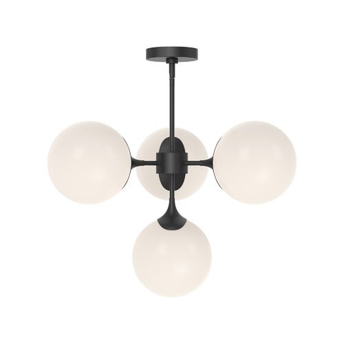 Nouveau 26-Inch Wide Chandelier in Matte Black by Alora Lighting
