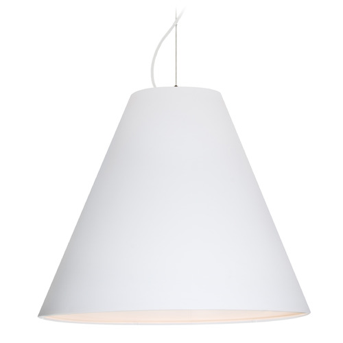 Besa Lighting Besa Lighting Dylan White LED Pendant Light with Conical Shade 1KX-DYLANWH-LED-WH