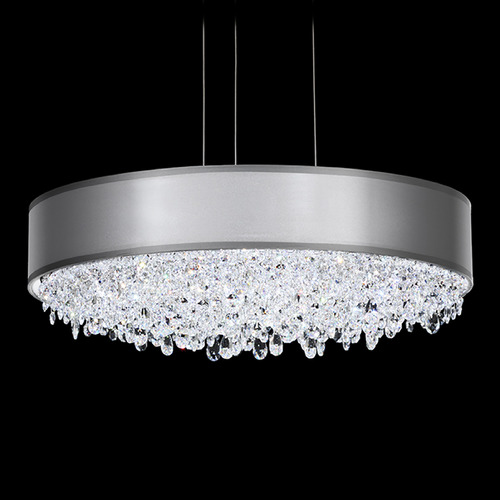 Schonbek Worldwide Lighting Eclyptix LED Polished Stainless Steel LED Pendant Light with Drum Shade