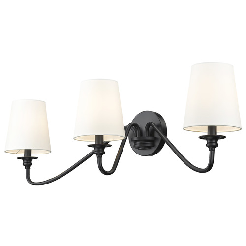 Z-Lite Z-Lite Gianna Matte Black Sconce 7509-3S-MB