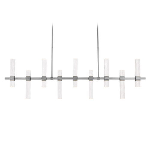 Modern Forms by WAC Lighting Modern Forms Cinaplex Brushed Nickel LED Island Light with Rectangle Shade PD200657-TWA-BN