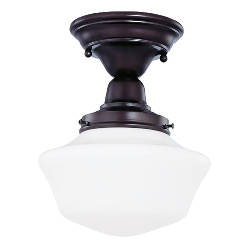 Design Classics Lighting 8-Inch Schoolhouse Ceiling Light in Bronze Finish FBS-220 / GA8