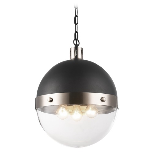 Torino Matte Black & Brushed Nickel Pendant by Matteo Lighting