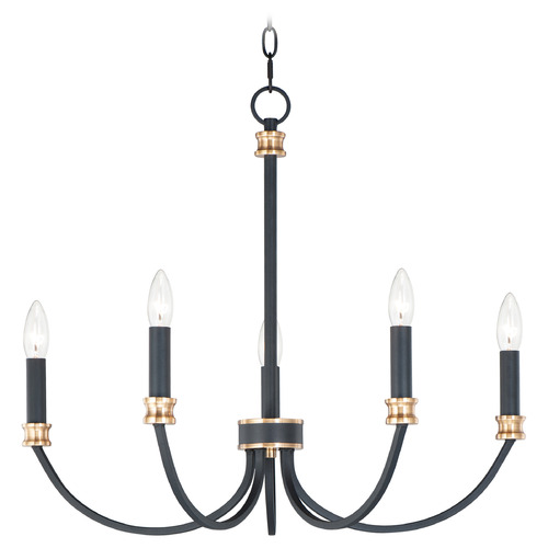 Maxim Lighting Charlton Black & Antique Brass Chandelier