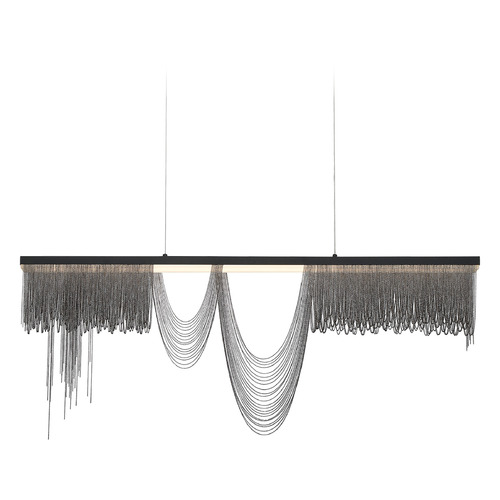 Tenda 47-Inch Linear LED Chandelier in Black by Eurofase Lighting