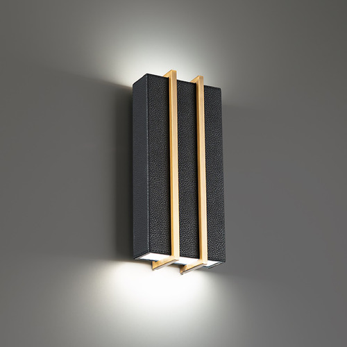 Modern Forms by WAC Lighting Poet Black & Aged Brass LED Sconce by Modern Forms WS-36112-BK/AB