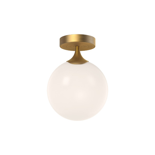 Nouveau 8-Inch Wide Semi-Flush Mount in Aged Gold by Alora Lighting
