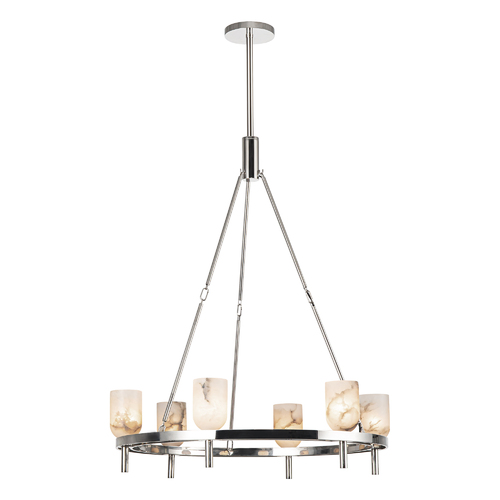 Alora Lighting Lucian 31.50-Inch Chandelier in Polished Nickel by Alora Lighting CH338632PNAR