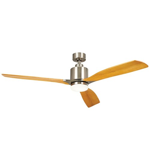 Ridley II Brushed Stainless Steel LED Ceiling Fan by Kichler Lighting