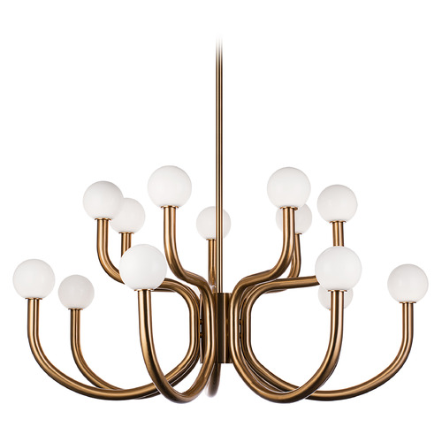 Matteo Lighting Matteo Lighting Joelle Aged Gold Brass LED Chandelier C34214AGOP