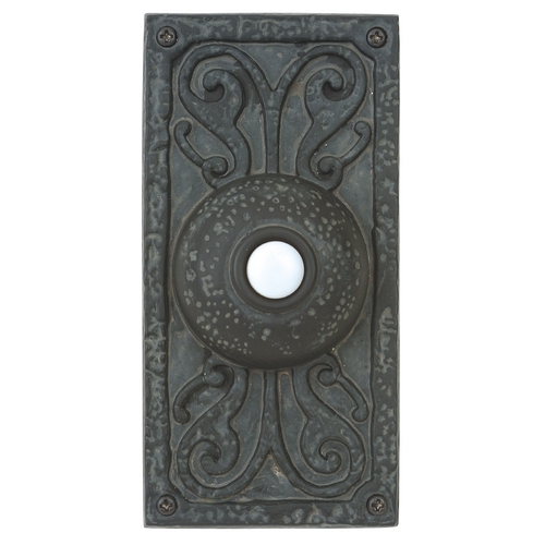 Surface Mount Lighted Doorbell Button in Weathered Black by Craftmade Lighting