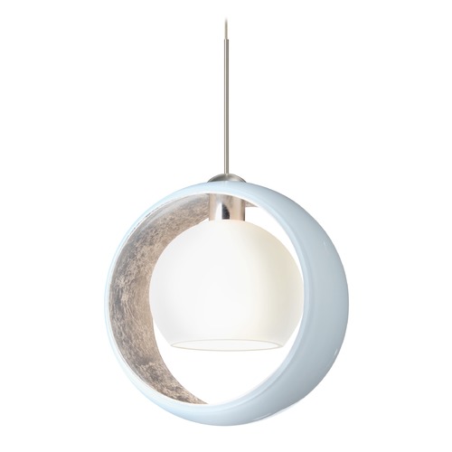 Besa Lighting Besa Lighting Pogo Satin Nickel Pendant Light 1XT-4293SF-SN